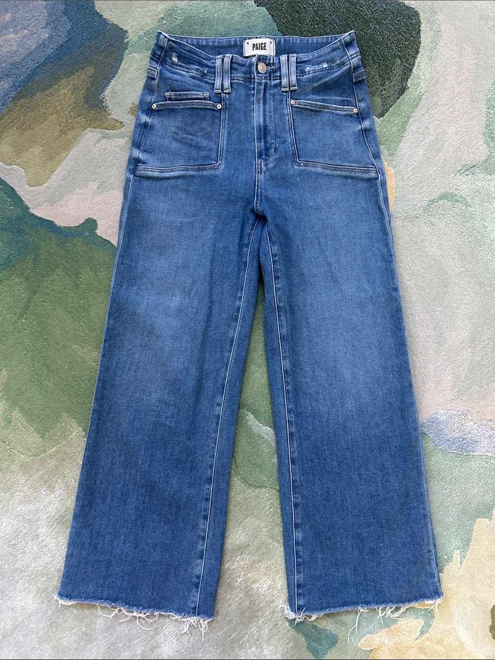 PAIGE Anessa Wide Leg Jeans in Light Blue Denim - Picture 4 of 8